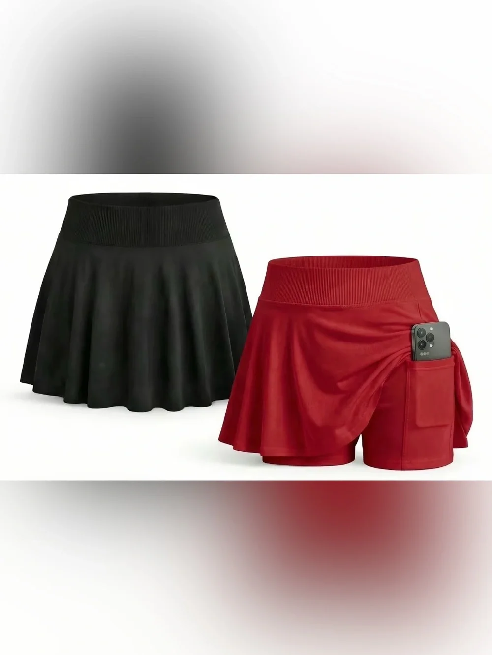 Women’s 2-Pack Pleated High Waisted Tennis Golf Skirt (M)